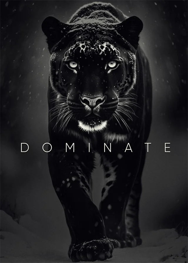 Animal Motivation Poster Panther Lion Motivational Canvas Posters Prints Canvas Painting Focus Conquer Fearless Mural Wall Decor
