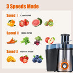 Multi Functional Juicer, Juicer, Suitable for Vegetables and Fruits - Wide Inlet for Easy Juice Extraction,3-Speed Setting, Easy to Clean, BPA Free, High Juice Yield, Fast Juicing Speed, Ideal Choice for Healthy Living and de