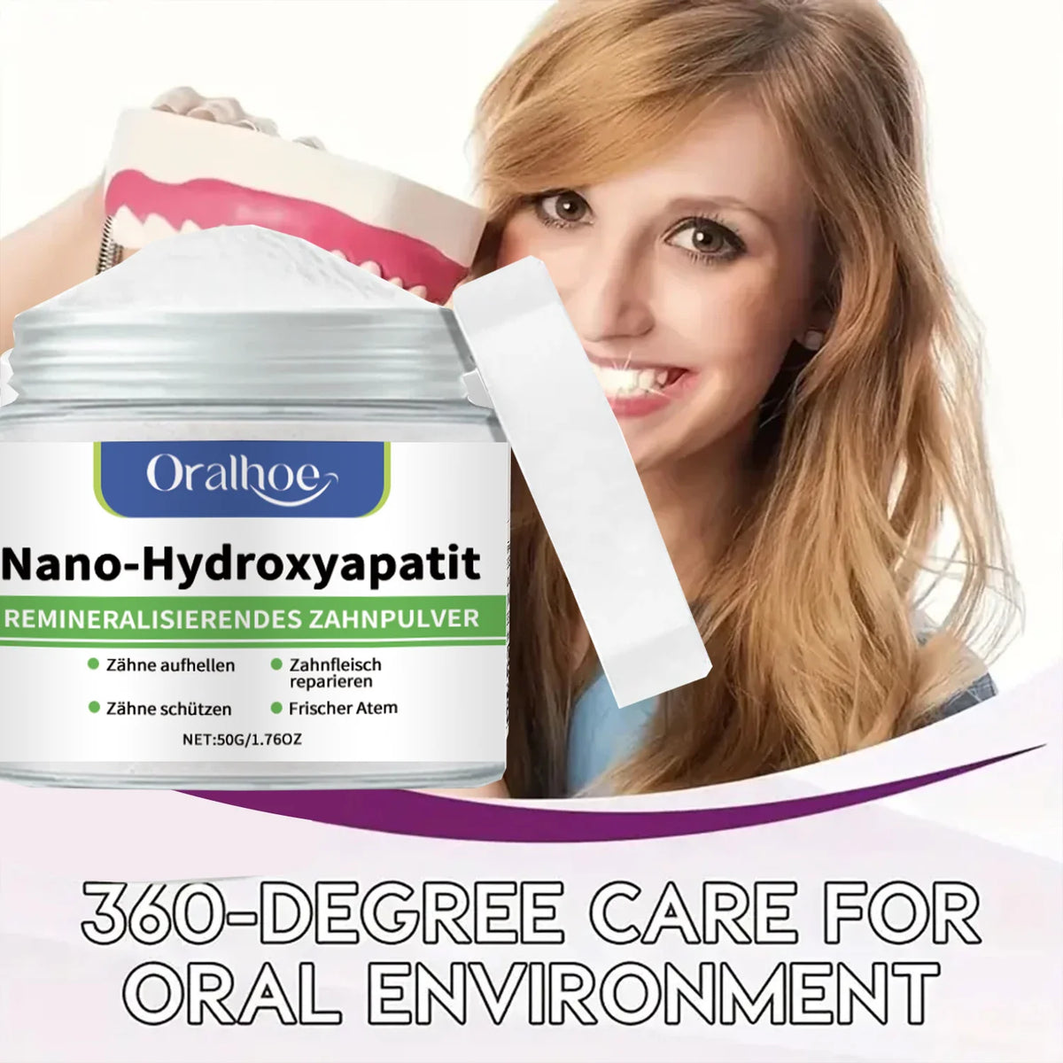 With Hydroxyapatite10%-Infused Winter Whitening Tooth Powder: Enamel Repair, Deep Cleaning & Long-Lasting Fresh Breath