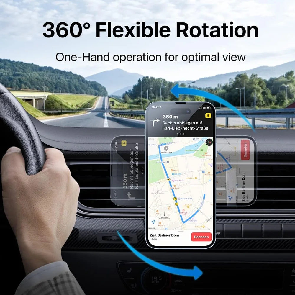 30W Fast Charging Magnetic Car Wireless Charger, LED Light Phone Mount Holder for iPhone 12, 13, 14, 15，16，17， Pro Max