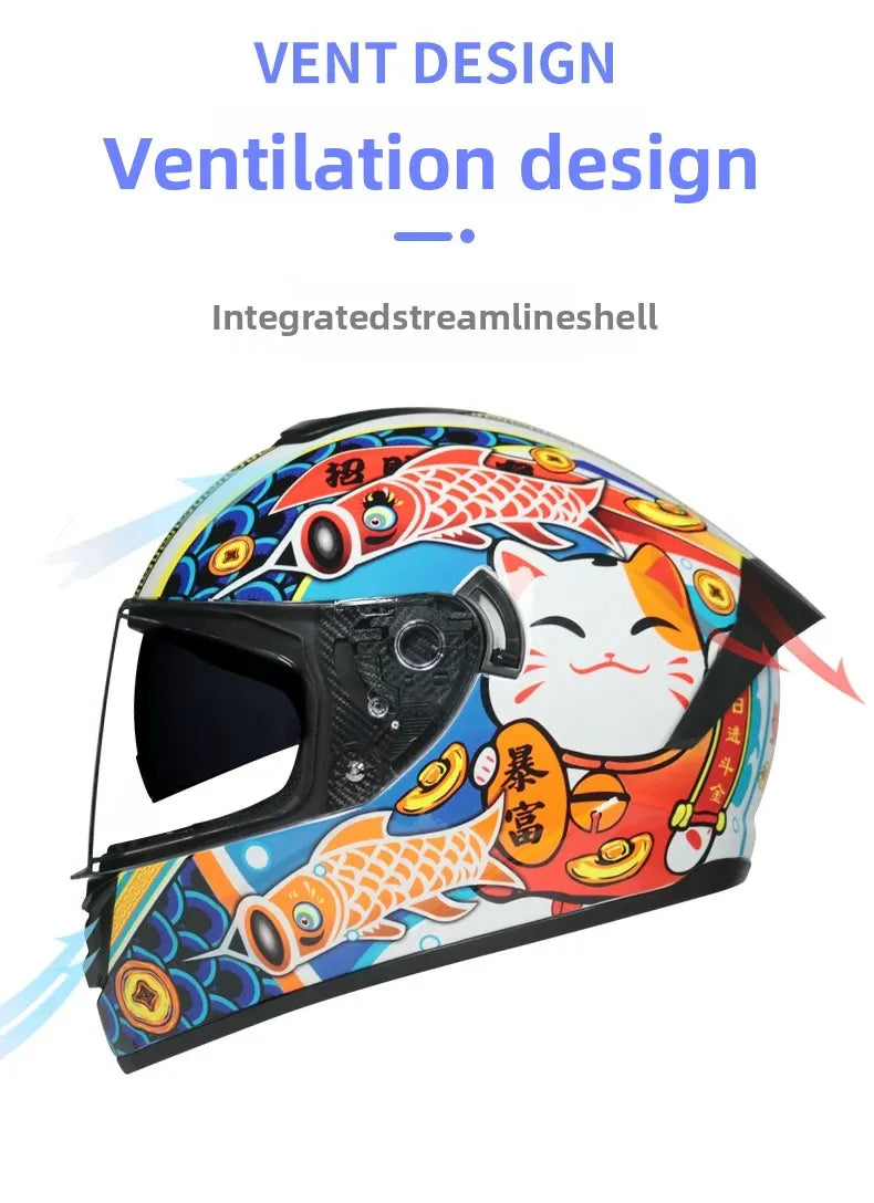 Full Face Racing Helmets Winter Warm Double Visor Motorcycle Helmet Motorbike Sports helmet LVS-701