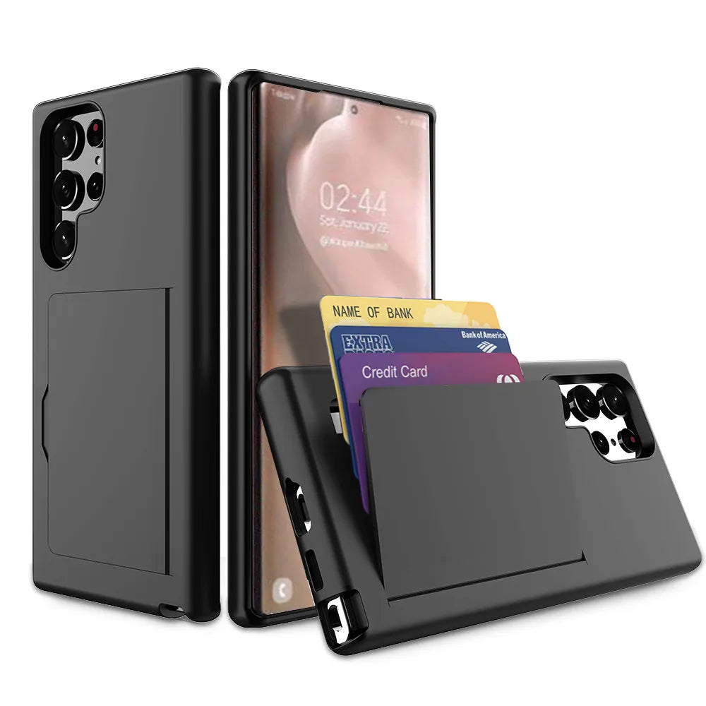 For Samsung Galaxy S24 Ultra S23 S22Plus S21+ S20 FE S10 A12 A52 A72 Case Wallet Card Slot Credit Card Cover For Samsung Note 20
