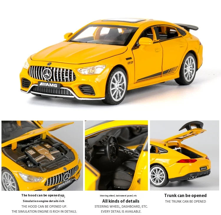 1:32 Mercedes Benz AMG GT63  Sports Car Alloy Diecast Car Model Sound Light Pull Back Toys Ornaments Gift For Children Collect