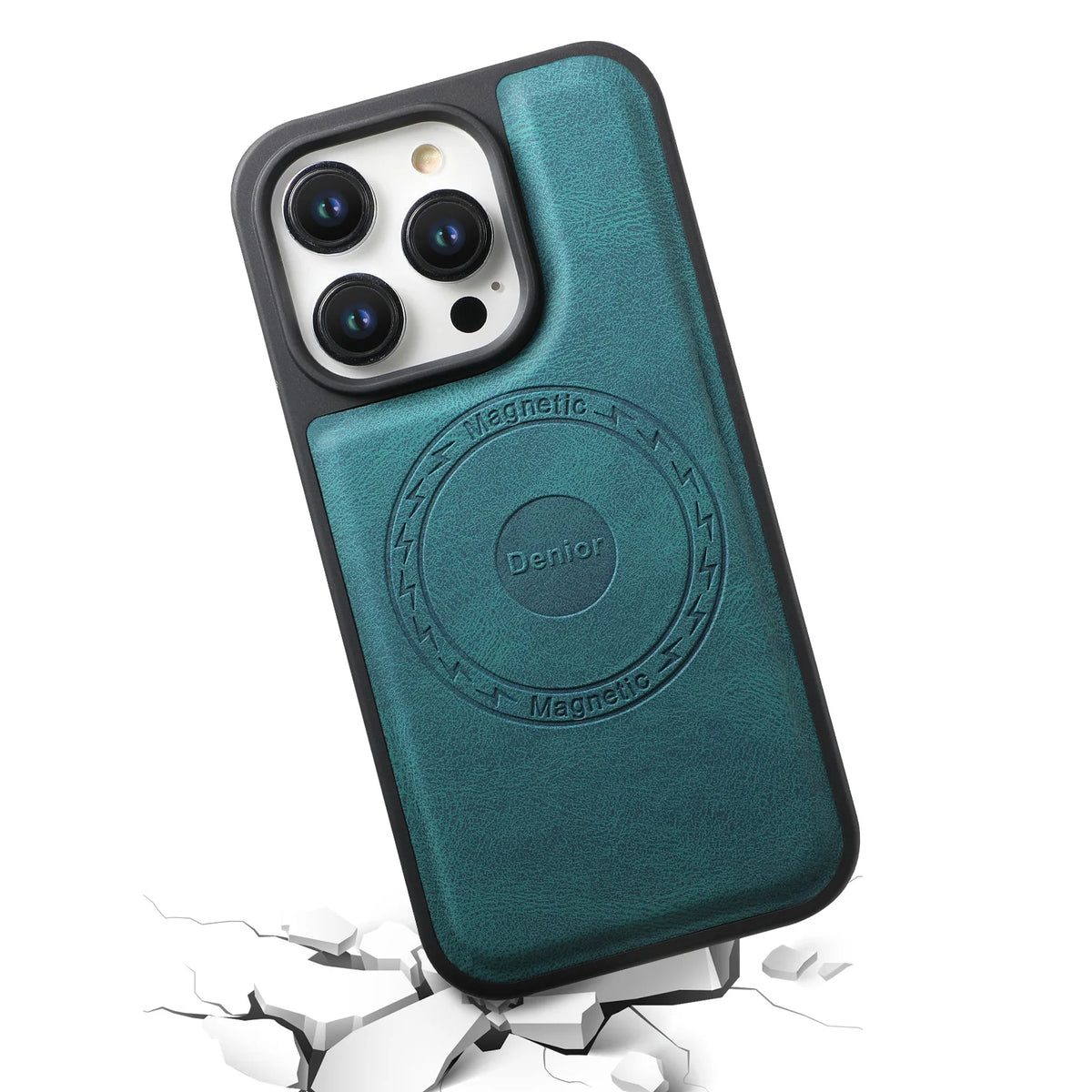 Frosted Faux Leather Magnetic Wireless Charging Case for iPhone 17 Pro Max