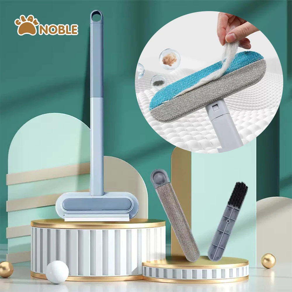 3 in 1 Pet Hair Remover Brush Long Handle Window Cleaning Brush Pet Fur Cleaning Tool Manual Cat Dog Hair Remover Brush
