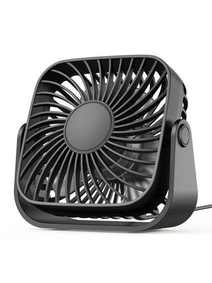 TOPK 4" Portable USB Mini Fan – 3 Speeds, 360° Adjustable, Ultra Quiet