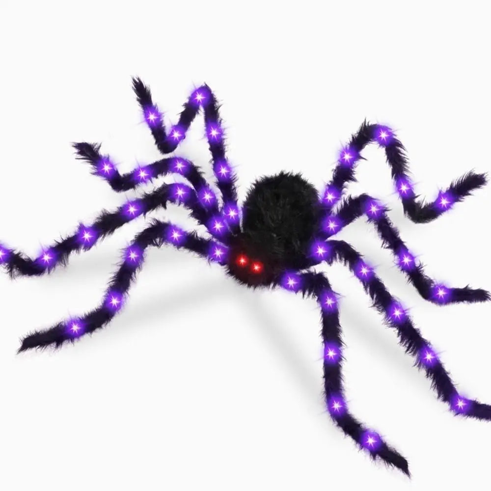 8 Modes Halloween Spider Web Lights Glow Waterproof Luminous Halloween Spider 5m Triangle Scary Giant Spider Bar