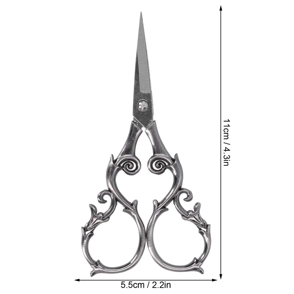 Portable Stainless Steel Retro Scissors Gourd Shape 4.3 Inch Embroidery Scissors Sewing Scissors Needlework Art