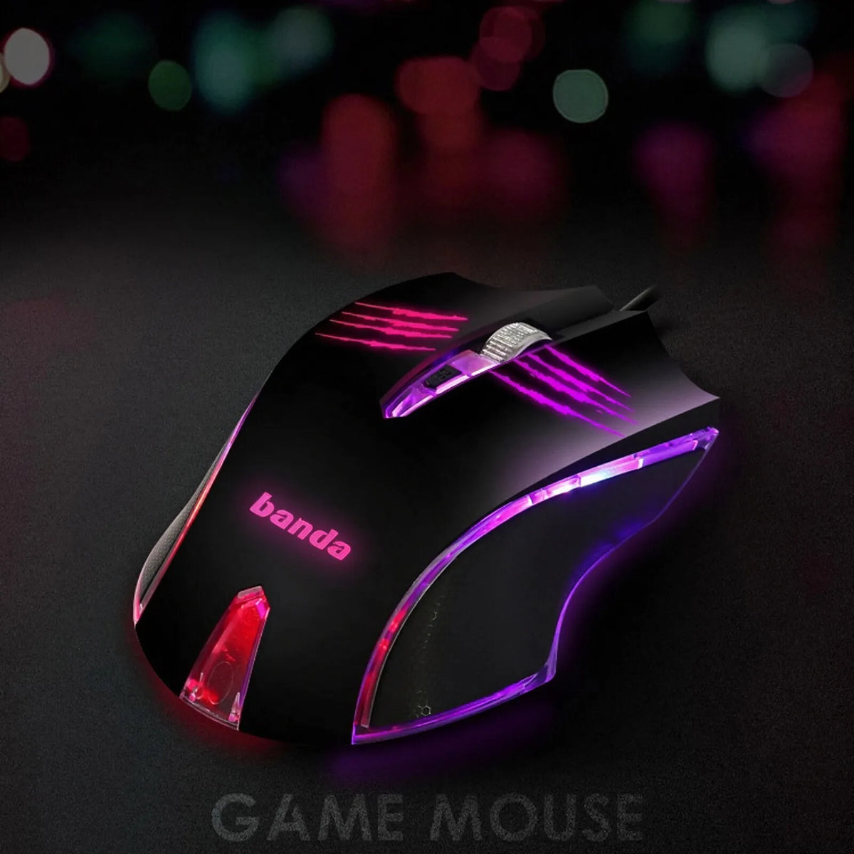 Wired Gaming Mouse RGB Breathing Light 3 Level Adjustable DPI Ergonomic Symmetric Design Skin Friendly Surface Computer Mice
