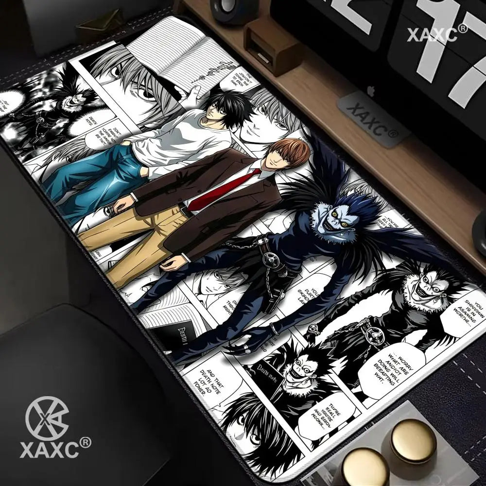 Anime D-Death Note Mouse Pad Large Keyboard Light Yagami Mouse Desk Pad XXL Non-Slip Rubber Gaming Pad Laptop Mouse Carpet XAXC