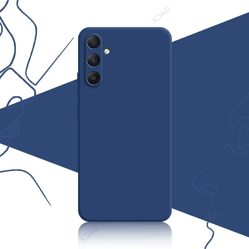 Luxury Square Liquid Silicone Cover for Samsung Galaxy A34 A54 5G SamsungA34 SamsungA54 360 Soft Protective Armor Case Coque Bag