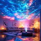 RGB Galaxy Star Ocean Wave Projector Water Ripple Night Light Starry Sky Ceiling Projection Lamp for Bedroom Party Decor