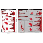 Halloween Mall Window Ghostly Horror Stickers Holiday Party Decoration Blood Fingerprints Electrostatic Stickers Room Decor