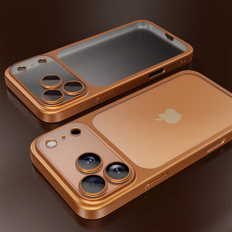 Luxury Plating Matte Ultra Slim Case for iPhone 17 18 16 15 14 13 12 Pro Max Camera Lens Film Protector Frosted Shockproof Case