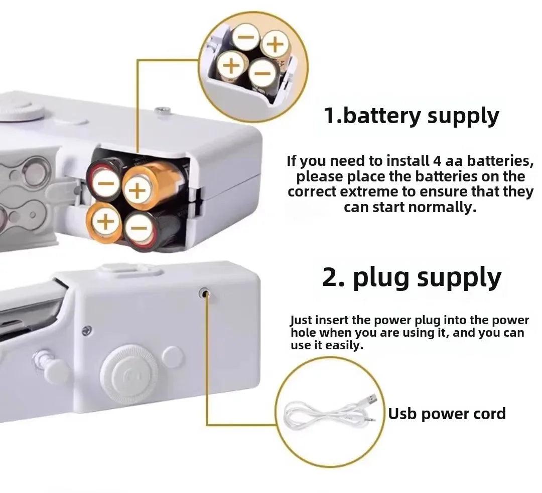 Handheld Rope-free Electric & Manual Sewing Machine Quick Build DIY Apparel Supplies for Arts Crafts Home Garden Embroidery