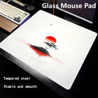 CIFBUY Photovoltaic Glass Gaming Mouse Pad Tempered Micro Etched Smooth Surface FPS Esports Desk Mat for Office Home PC Laptop