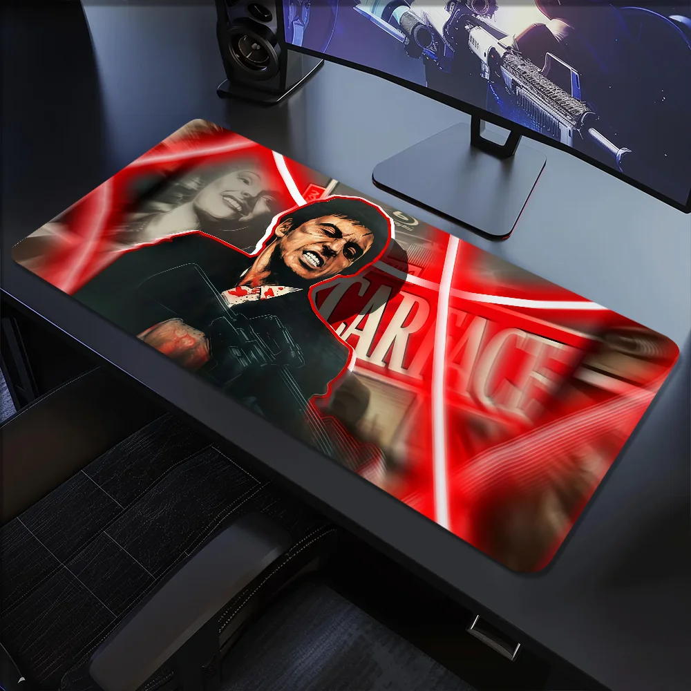 Film Scarface Tony Montana Mouse Pad Large Desk Mat Keyboard Ergonomic Office Rubber PC Non-slip Anti-fray Home Custom
