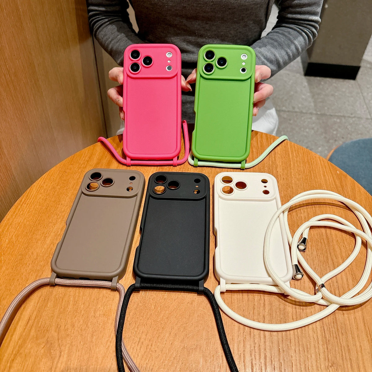 Phone Case For iPhone 18 17 16 15 14 13 12 11 Pro Xs Max 7 8 Plus 16e 17e Crossbody Adjustable Lanyard Strap Rope Soft Cover