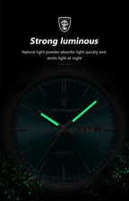 POEDAGAR Luxury Men's Watches Waterproof Luminous Date Week Men Watch Stainless Steel Casual Fashion Quartz Man Wristwatch Reloj