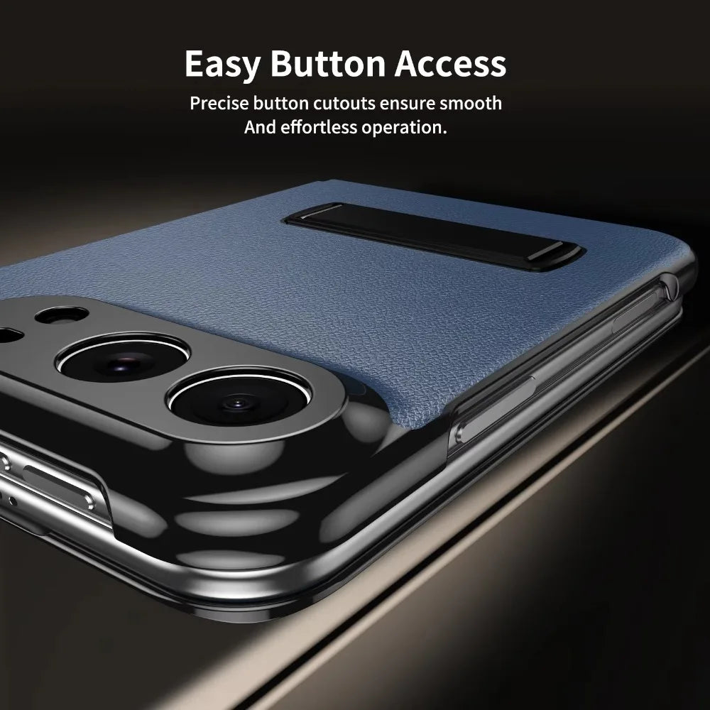 Luxury Leather Magnetic Alloy Bracket Phone Case For iPhone Duo 18 Fold Anti-Drop Shockproof Protective Cover 2 sold byBaiYiS Di