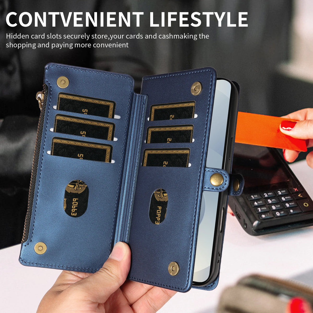 Wallet-Style Protective Case for Samsung A57 A56 A55 A54 A52 A37 A36 A17 A16 A15, Cross-Shoulder Phone Case with Coin Pocket and Multiple Card Slots, Faux Leather Protective Cover