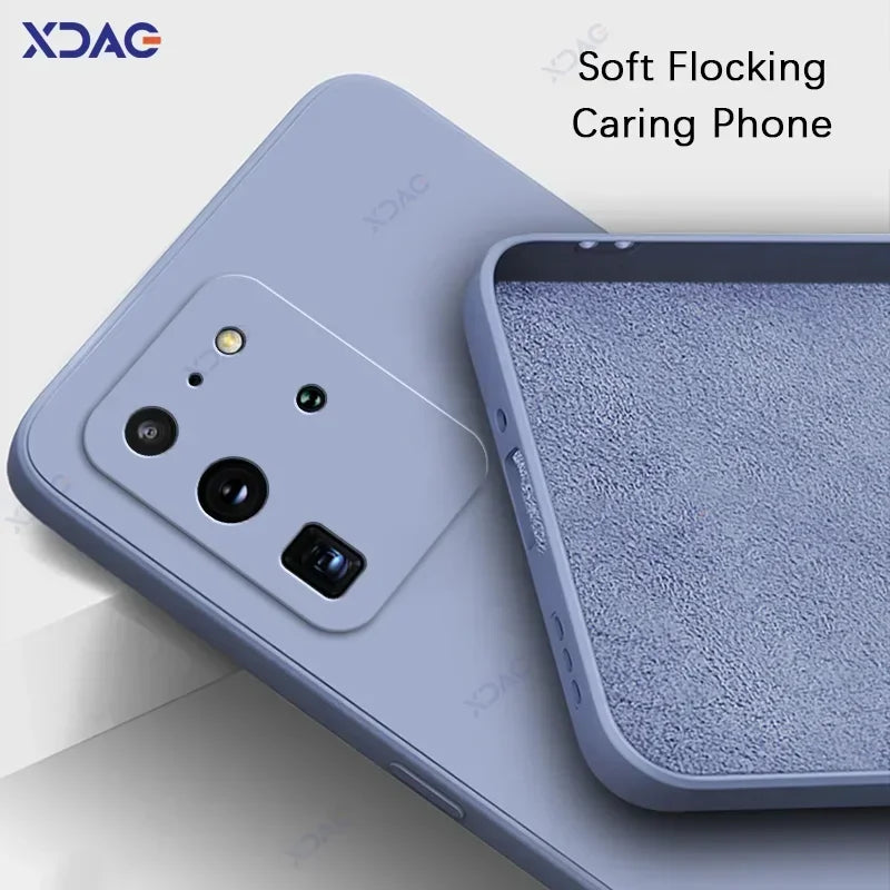 Original Mobile Phone Cover for Samsung Galaxy S20 FE Plus Ultra SamsungS20Ultra S20Plus 5G Soft Square Liquid Silicone Case Bag