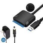 SATA to USB 3.0 Cable SATA III Hard Drive Adapter Converter for 2.5" 3.5" SSD HDD Hard Drive Disk with 12V/2A Power Adapterer