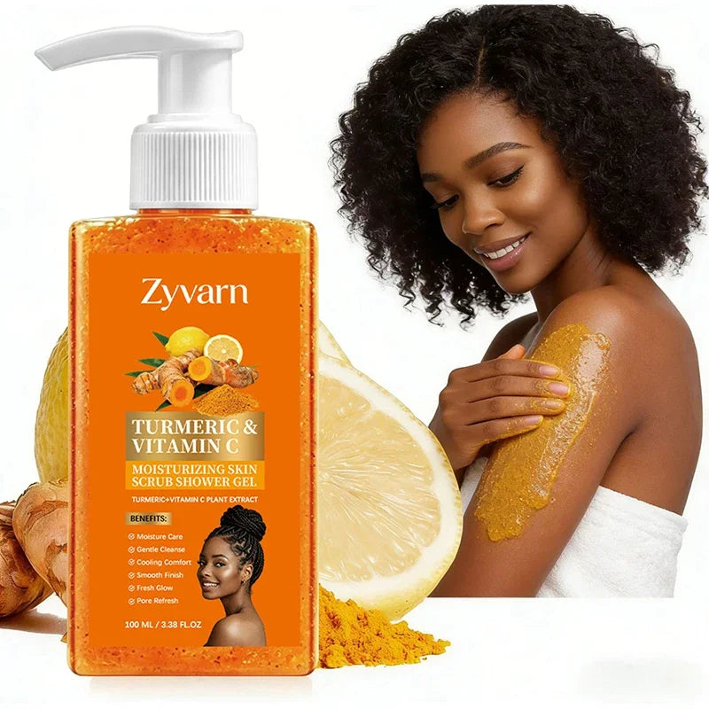 Turmeric Orange Vitamin C Body Wash Fresh Fragrance Shower Gel Moisturizing Brightening Exfoliating Deep Cleaning Smooth Skin