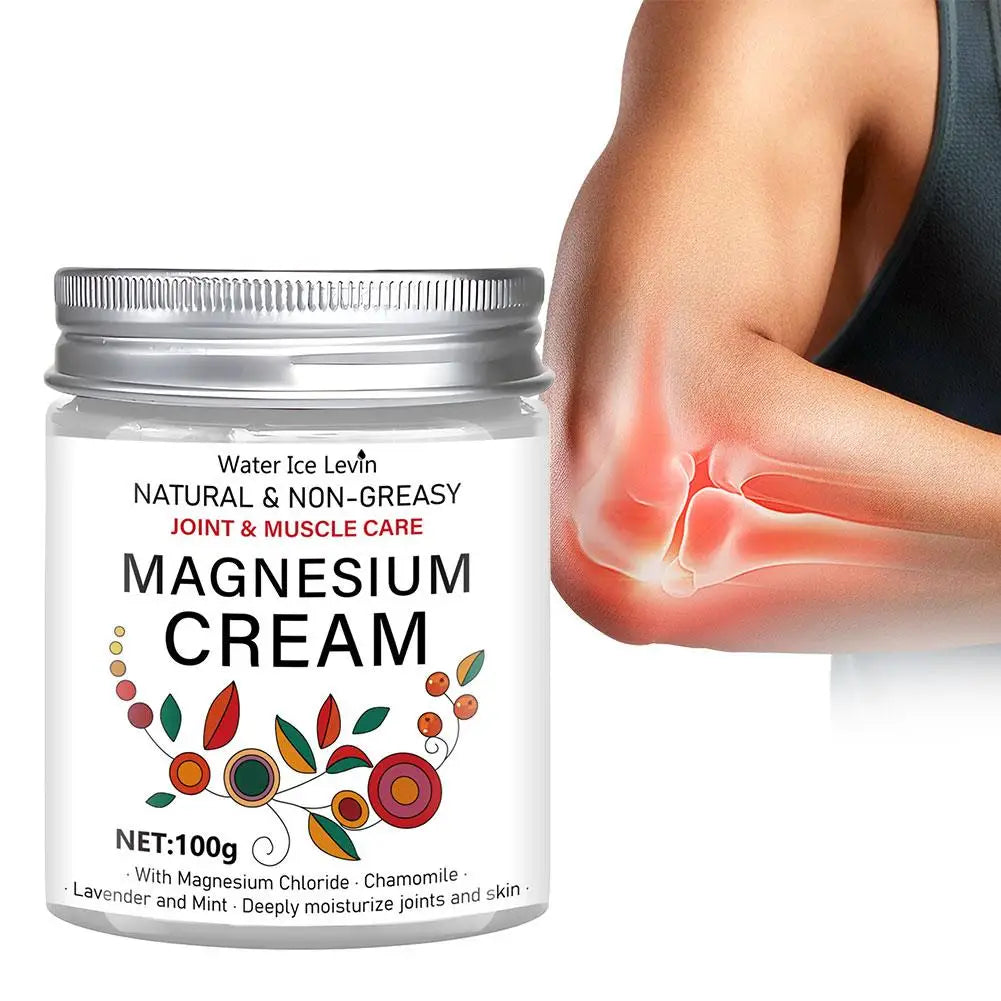 Non-Greasy 100g Magnesium Joint & Muscle Care Cream Nourishes/Moisturizes, Daily Use Boosts Elastic Skin Chamomile, Lavender
