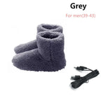 Gift Comfortable Washable USB Charging Electric Heated Shoes Warm Foot Winter Warming Slipper Foot Warmer Shoes