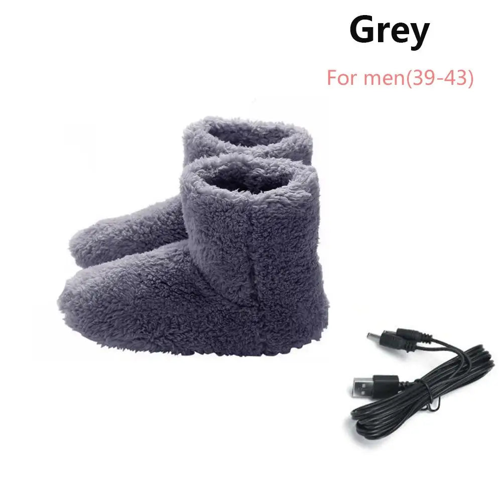 Gift Comfortable Washable USB Charging Electric Heated Shoes Warm Foot Winter Warming Slipper Foot Warmer Shoes