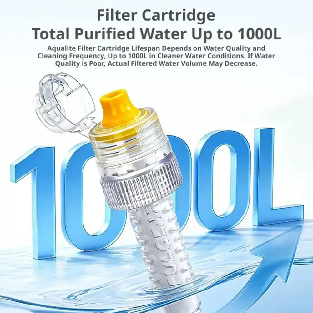 Portable Water Filter 0.1 Micron Hollow Fiber Membrane 28 30mm Bottle Adapter Ultralight Purifier for Camping Hiking Emergency