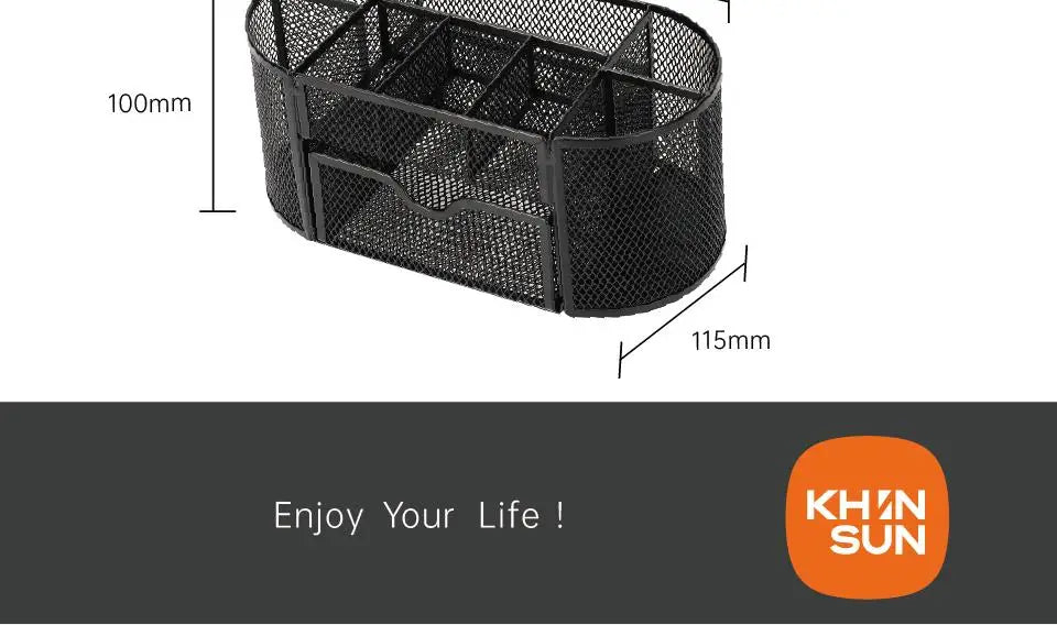 Mesh Desk Organizer Sturdy Metal Pen Stand Student Stationery Office Supplies