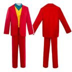 Joker Cosplay Costume Set - Joaquin Phoenix Arthur Fleck Clown Red Dipped Outfit with Green Wig - Personalized Uniform Ensemble