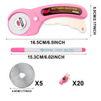 45mm Pink Patchwork Rotary Cutter - Color Sewing Clip - Color Sewing Pen, suitable for DIY crafts, fabrics, leather and quilting