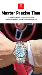POEDAGAR High Quality Original Men Clock Waterproof Luminous Date Luxury Man Watch Stainless Steel Quartz Men's Watches Male+Box