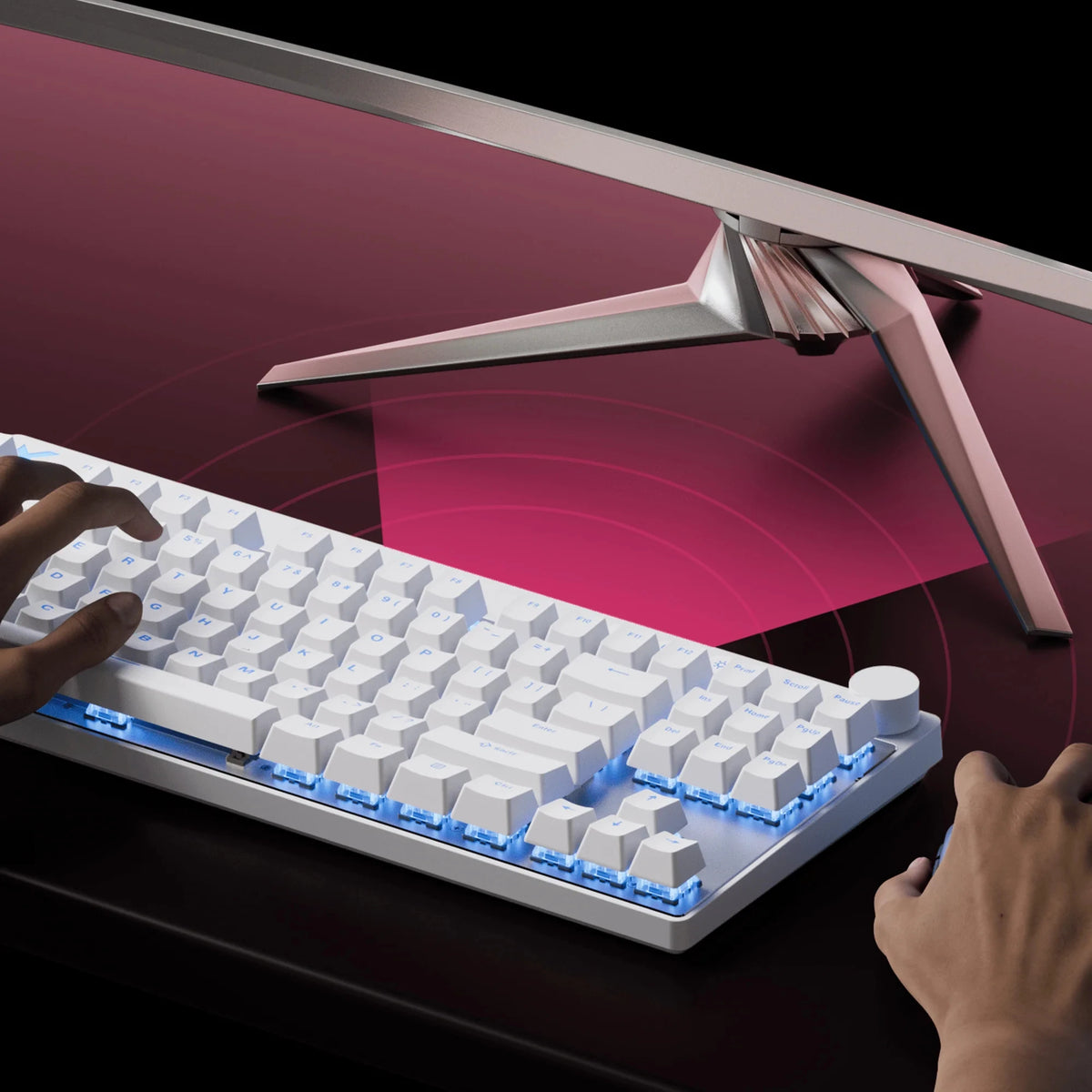 MCHOSE Mix 87 Magnetic Switch Gaming Keyboard Hall Effect 0.08ms Ultra-Low Latency 0.001mm Precision Office Wired Keyboard
