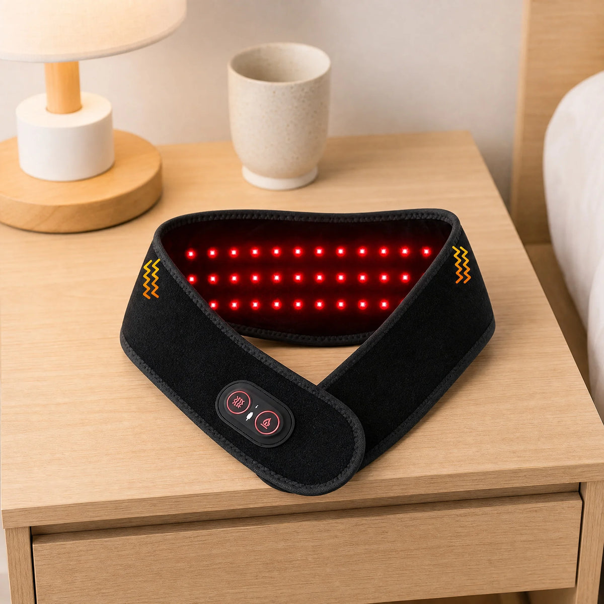 Electric 660-850nm Red Light Heating Neck Belt Neck Pain Relief Anti-fatigue Neck Vibration Massage Pad