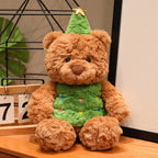 Cute Christmas Bear Plush Toy Christmas Dress Up Teddy Bear Scarf Hat Dress Up Comfort Doll Xmas Birthday Gifts