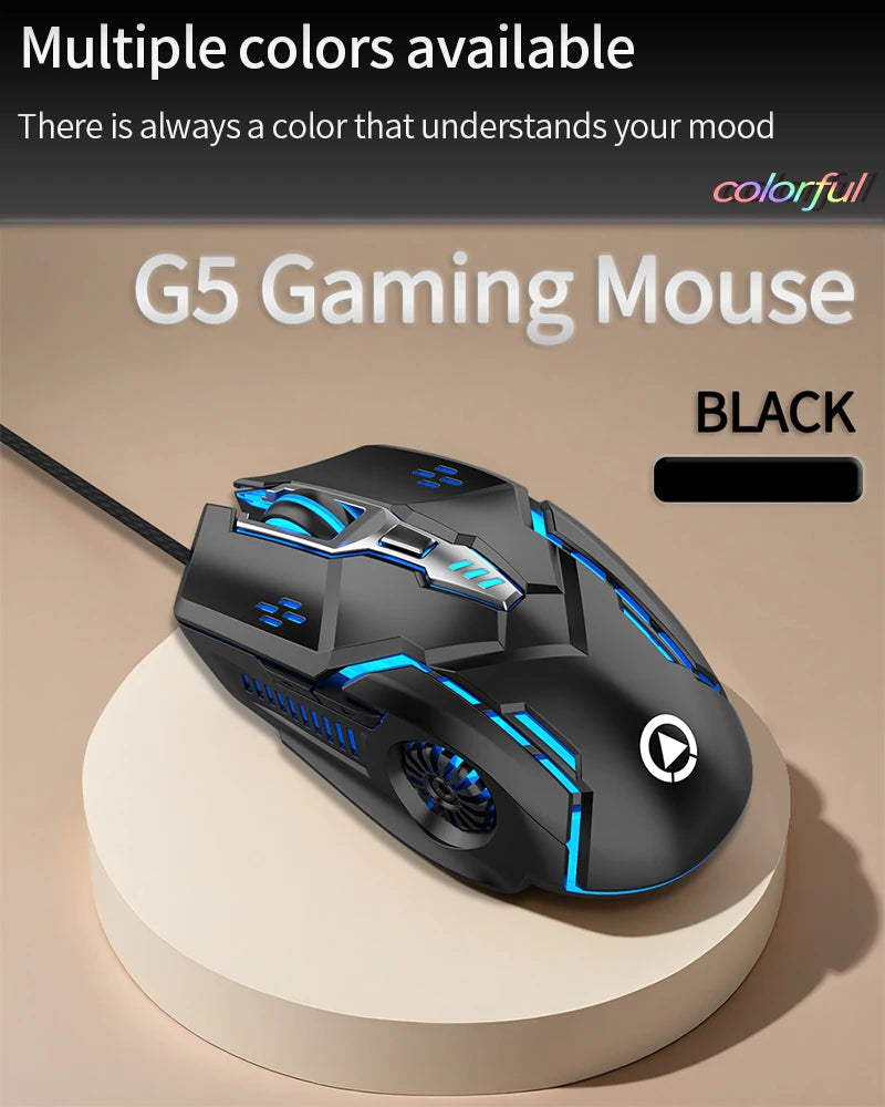 Wired Mouse Six Keys Luminous Game E-Sports Machinery Computer Accessories