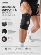 VBOSI Compression Knee Pad For Relieve Meniscal Tear Knee Pain Arthritis Joint Pain Relief Breathable Knee Support