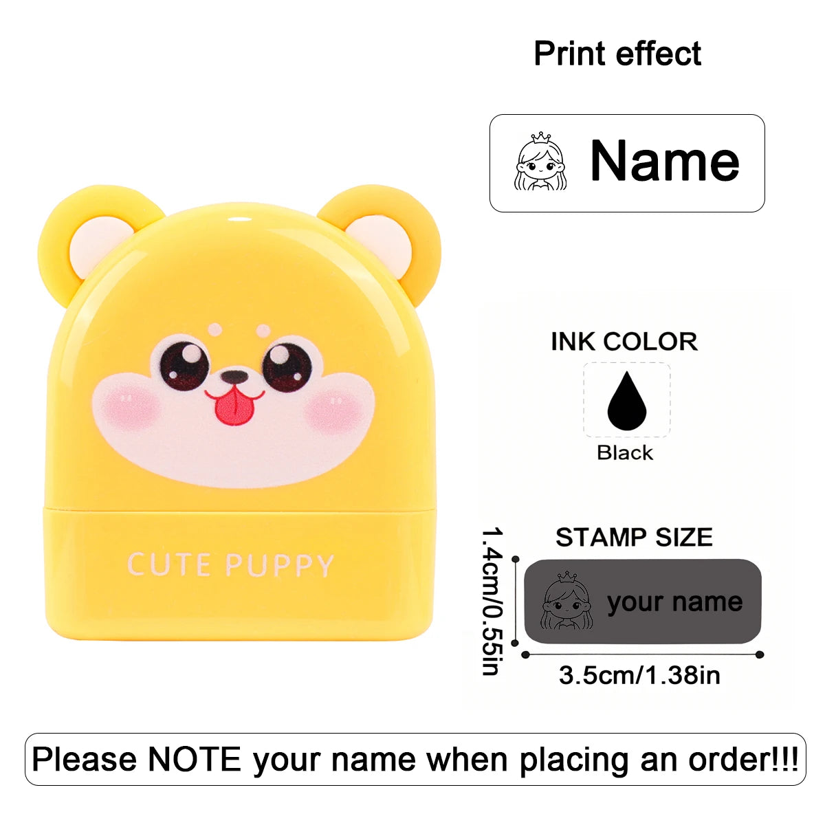 Personalized Cute Name Stamp Waterproof Clothing Label for Kids Self Ink Stamp for Kindergarten School Bags Custom Stamp