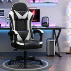 Ergonomic Racing Gaming Chair Adjustable Swivel PU Leather with Headrest and Lumbar Support for Office Computer Living Room