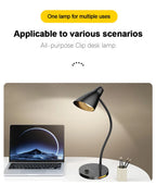 LED Desk Lamp Plug-In Knob Switch Five Level Dimming Desktop Reading Lamps Bedroom Dormitory  Clip Type Iron Bedside Desk Light