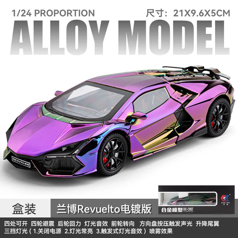 1:24 Lamborghini Revuelto Super Sports Car Alloy Metal Diecast Model Car Ornament Decoration Collectibles Kids Toy Birthday Gift