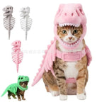 Halloween Dinosaur Skeleton Pet Hooded Costume Cute Cat Puppy Cosplay Outfit Funny Party Dress Up Clothes Small Animal Holiday