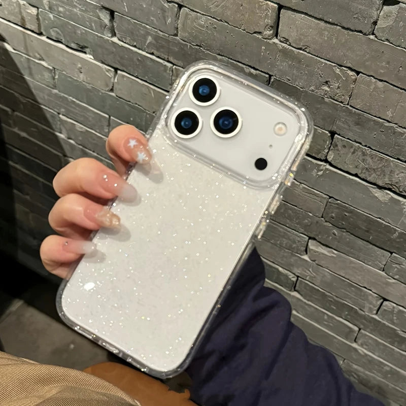 Luxury Fashion Bling Glitter Transparent Phone Case For iPhone 18 17 Pro Max 16 15 14 13 12 11 XS X XR 7 8 Plus 16E 17 Air Cover