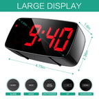 ORIA Alarm Clock Digital LED Clock Voice Control Snooze Time Temperature Display Night Mode Reloj Despertador Desktop Clocks