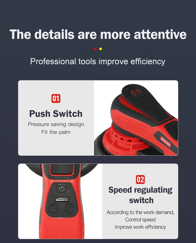 Automotive Brushless Mini Orbital Sander Orbital Grinder Concrete  Grinder for Cars Wall  Machine  Eccentric Grinding Mach