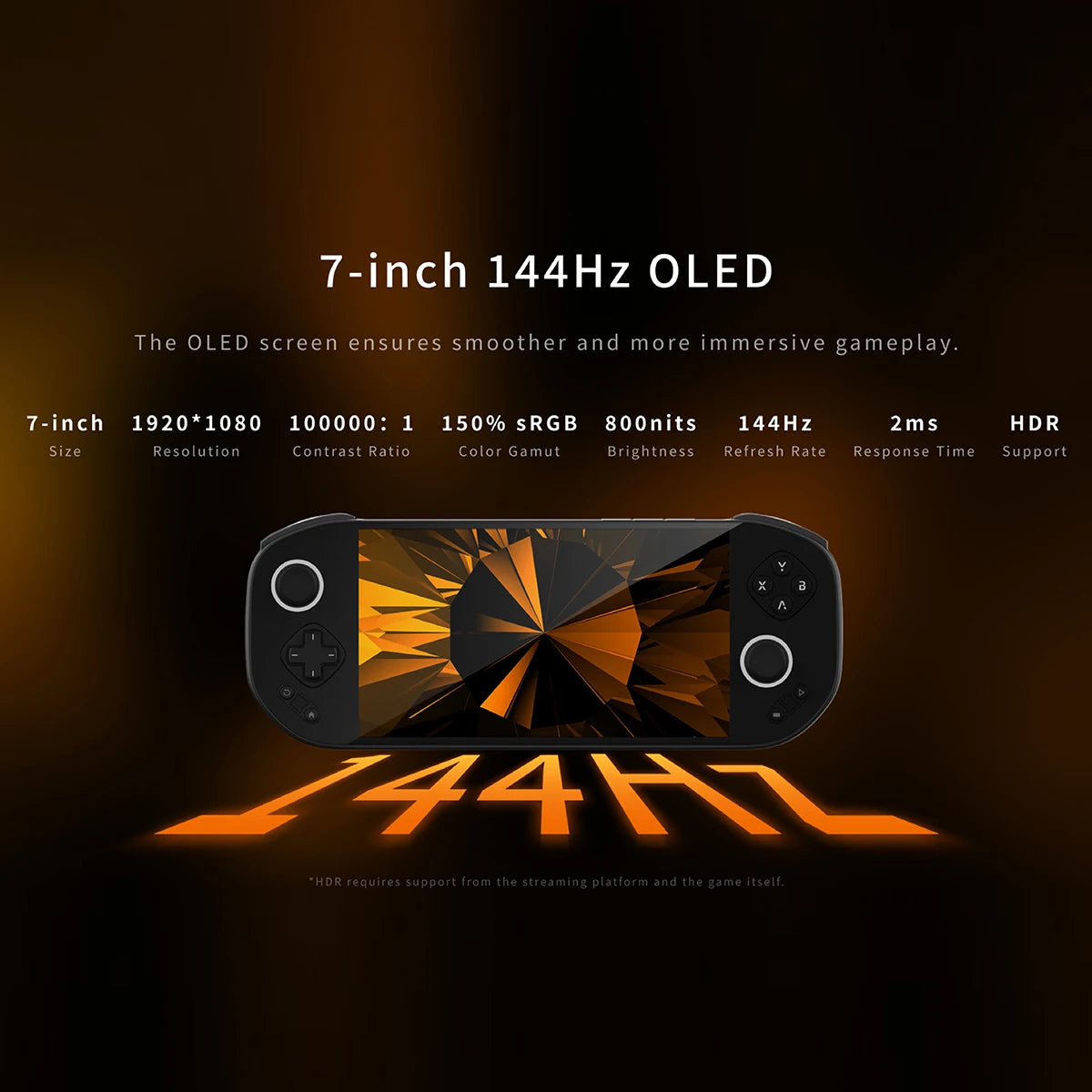 MANGMI POCKET MAX Handheld Game Console 7'' OLED 144Hz Screen Qualcomm SD865 Android 13 System 8000mAh Battery 27W Fast Charging